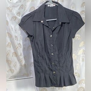 Body Central Black Button-Down Shirt
